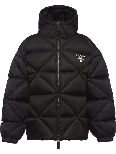 prada brown checked jacket|prada re nylon down jacket.